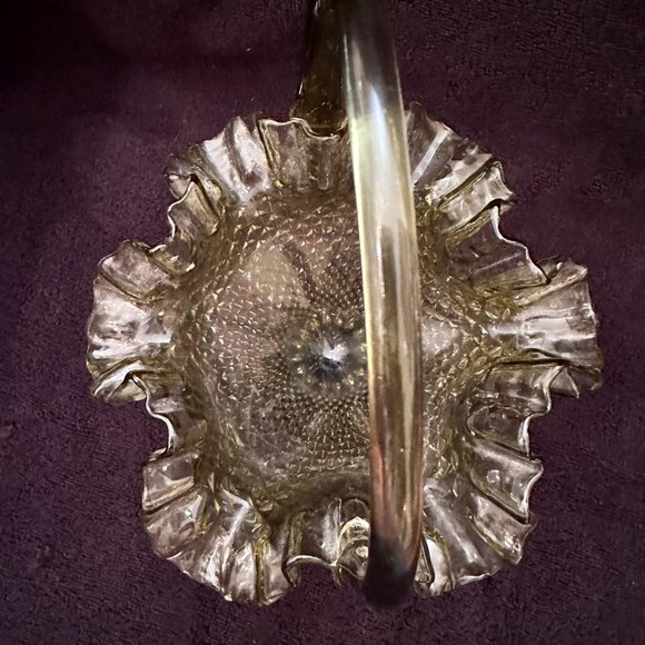 Indiana Glass Green Diamond Point Pedestal Basket - Picture 9 of 16